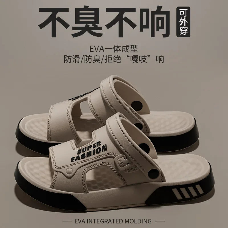 2026 Summer Men's Massage Slippers Outdoor Sandals Beach Comfortable Indoor Slides Water Clogs Casual Shoes Men Home Slippers